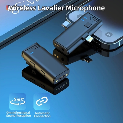 Picture of Jmary MW-16 2.4G Wireless Dual 3 in 1 Wireless Lapel Microphone For iPhone Type C DSLR-Black