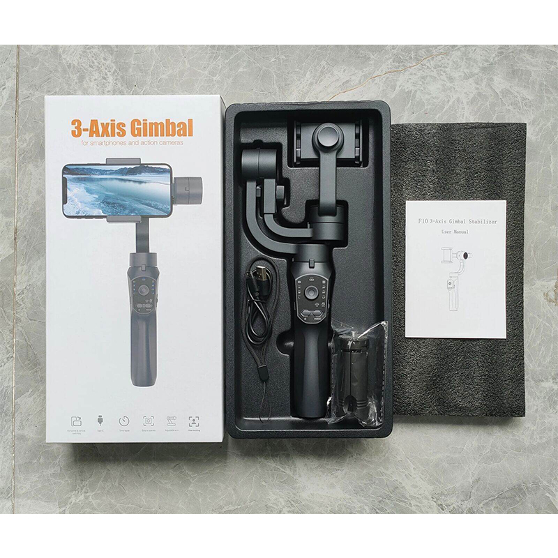 Picture of F10 Gimbal 3-Axis Stabilizer for SmartPhone iPhone Huawei Samsung APP Control-Black