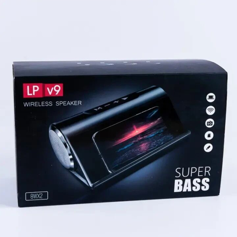 Picture of Mini Portable Custom Colourful Metal Wireless Outdoor Bass Subwoofer Bluetooth Speaker with Mobile Holder Good Bass LP V9A-Multicolour
