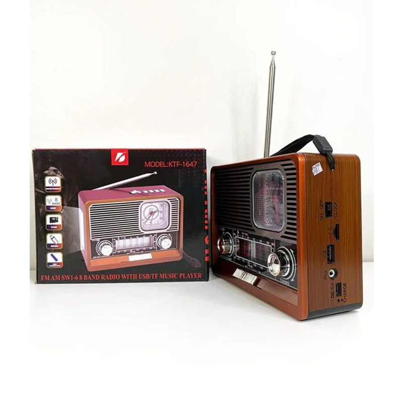 Picture of Portable Wireless AM FM SW 8 Band Bt Outdoor Home Radio Speaker  Ktf-1647 with Flashlight Multi-function Mp3 TF USB Music Player-Multicolour