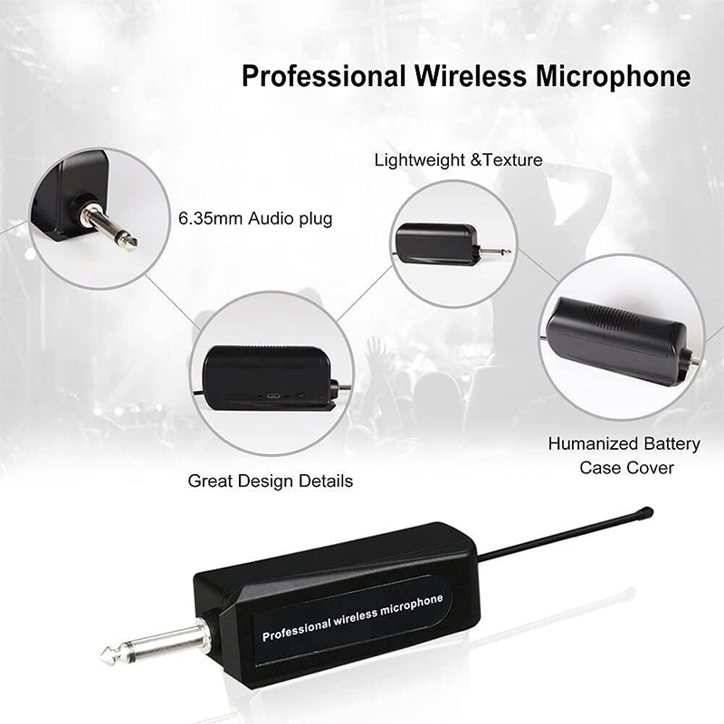 Picture of One Handle Professional Wireless Microphone Shengfu W-14 Black-Black
