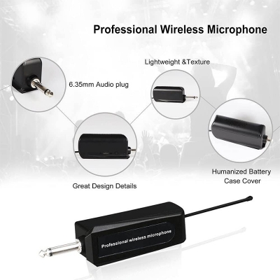 Picture of One Handle Professional Wireless Microphone Shengfu W-14 Black-Black