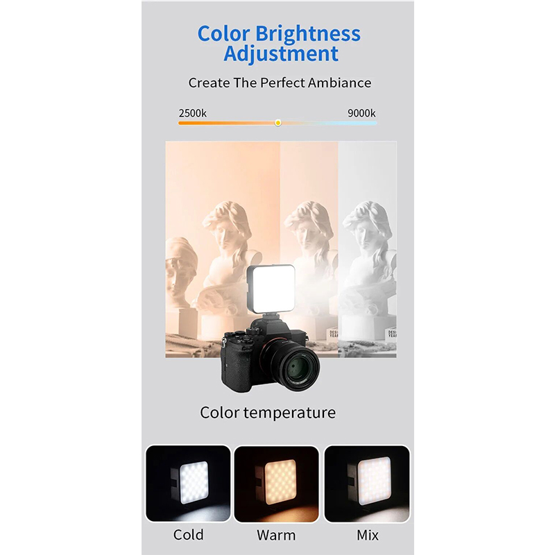 Picture of JMARY FM-59R Dimmable Video Recording Mini Fill Light with 3 Cold Shoe Mounts-Black