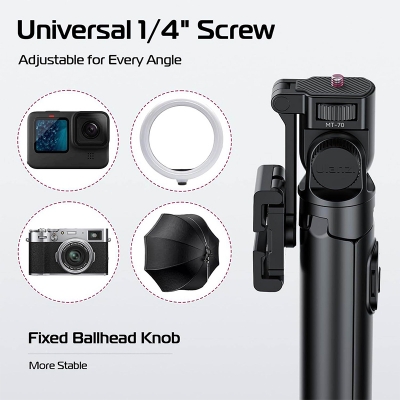 Picture of Ulanzi MT-70 Selfie Stick Tripod with Remote Control 360° Rotation Portrait Landscape for phone photograph Livestreaming vlog-Black