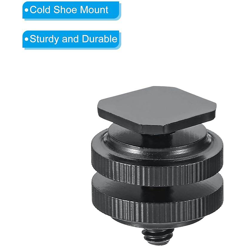 Picture of 1/4 Inch Hot Shoe Mount Adapter LUORNG 3PCS 1/4 Inch Dual Nuts Tripod Mount Screw to Flash Camera Hot Shoe Adapter for DSLR Camera Rig-Black
