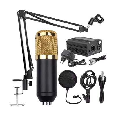 Picture of BM-800 Condenser Microphone Full Studio Package With Phantom Power Supply-Black