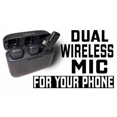 Picture of High-Performance - Ulanzi J12 Dual Wireless Microphone for Android with Type-C Mobile Charging Case - Sleek Usage-Multicolor