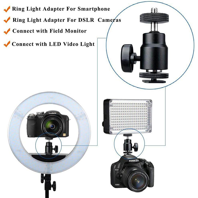Picture of Jmary BH-02 Portable Phone Holder Mount With Cold Shoe 1/4'' Tripod Mount Stand-Black