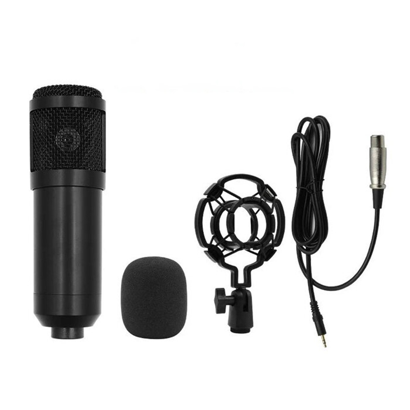 Picture of Professional Condenser Microphone V8 Sound Card set/Mobile phone network Karaoke Mic BM 800 Scissor Arm Stand ,Shock mount, Pop Filter-Gold