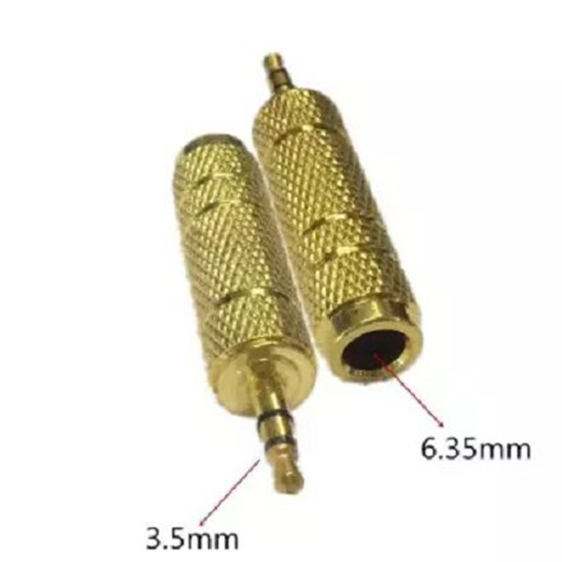 Picture of Golden Microphone 6.5mm Female to 3.5mm male Stereo Jack Audio Adapter Converter - 1pcs-Gold