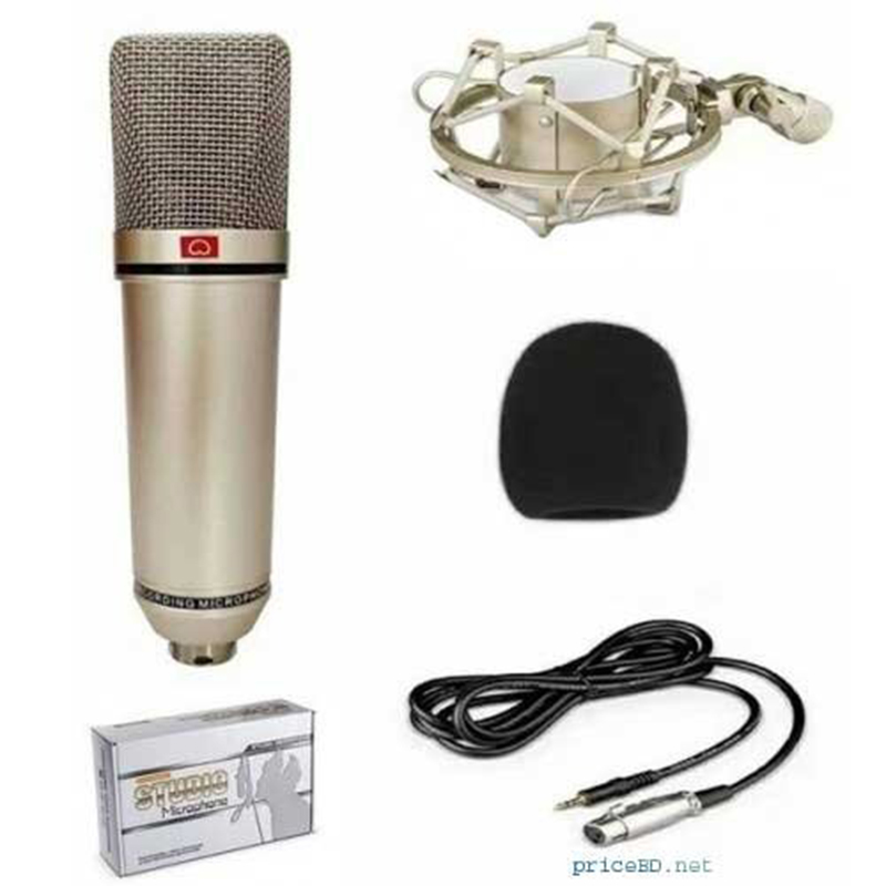 Picture of U87 Microphone Voice Microphone Condenser Microphone Live Microphone for Live/Show, White-Silver