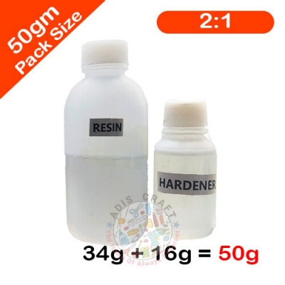 Picture of 2:1 Premium Clear Epoxy Resin With Hardener 50gm Pack