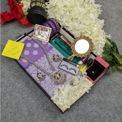 Picture of Premium Silk Katan Saree Combo Set - Lavender