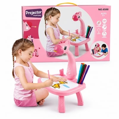 Picture of Little Hands Drawing Projector Table for Kids | Trace & Draw Educational Art Toy with Light | Safe ABS Doodle Board for Toddlers, Boys & Girls