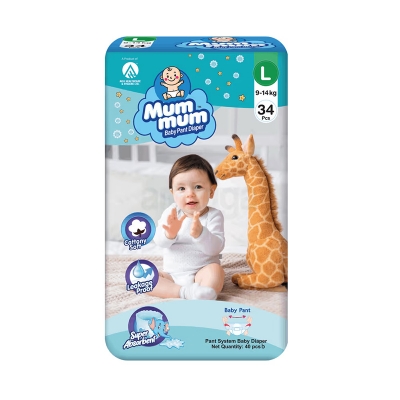 Picture of Mum Mum Baby Pant Diaper L-34 pcs (9-14 kg)