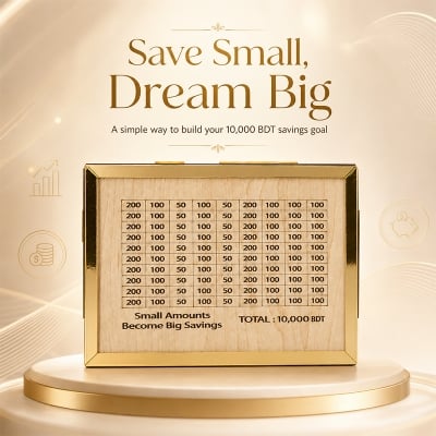 Picture of Wooden Money Saving Box (Piggy Bank)