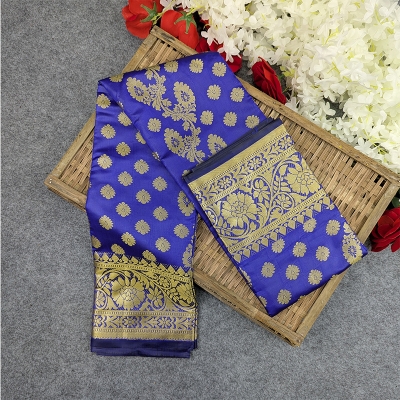 Picture of Premium Silk Katan Saree Combo Set - Blue