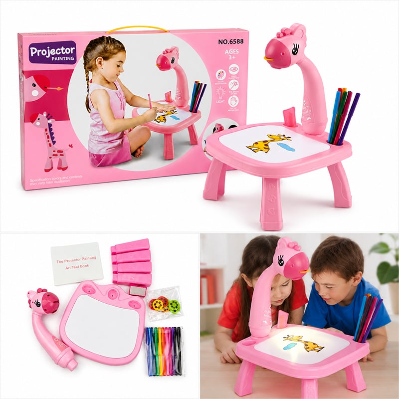 Picture of Little Hands Drawing Projector Table for Kids | Trace & Draw Educational Art Toy with Light | Safe ABS Doodle Board for Toddlers, Boys & Girls