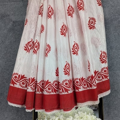 Picture of Festive Special Premium Half-Silk Print Saree Combo