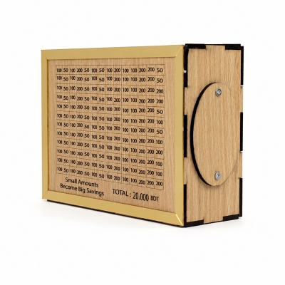 Picture of Wooden Money Saving Box (Piggy Bank) 