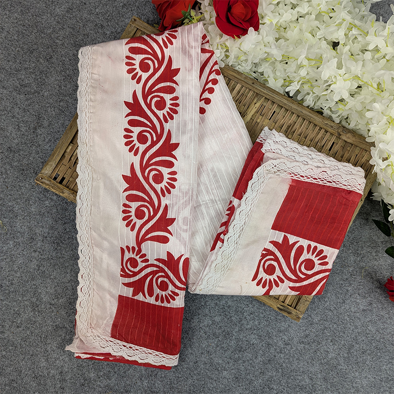 Picture of Festive Special Premium Half-Silk Print Saree Combo