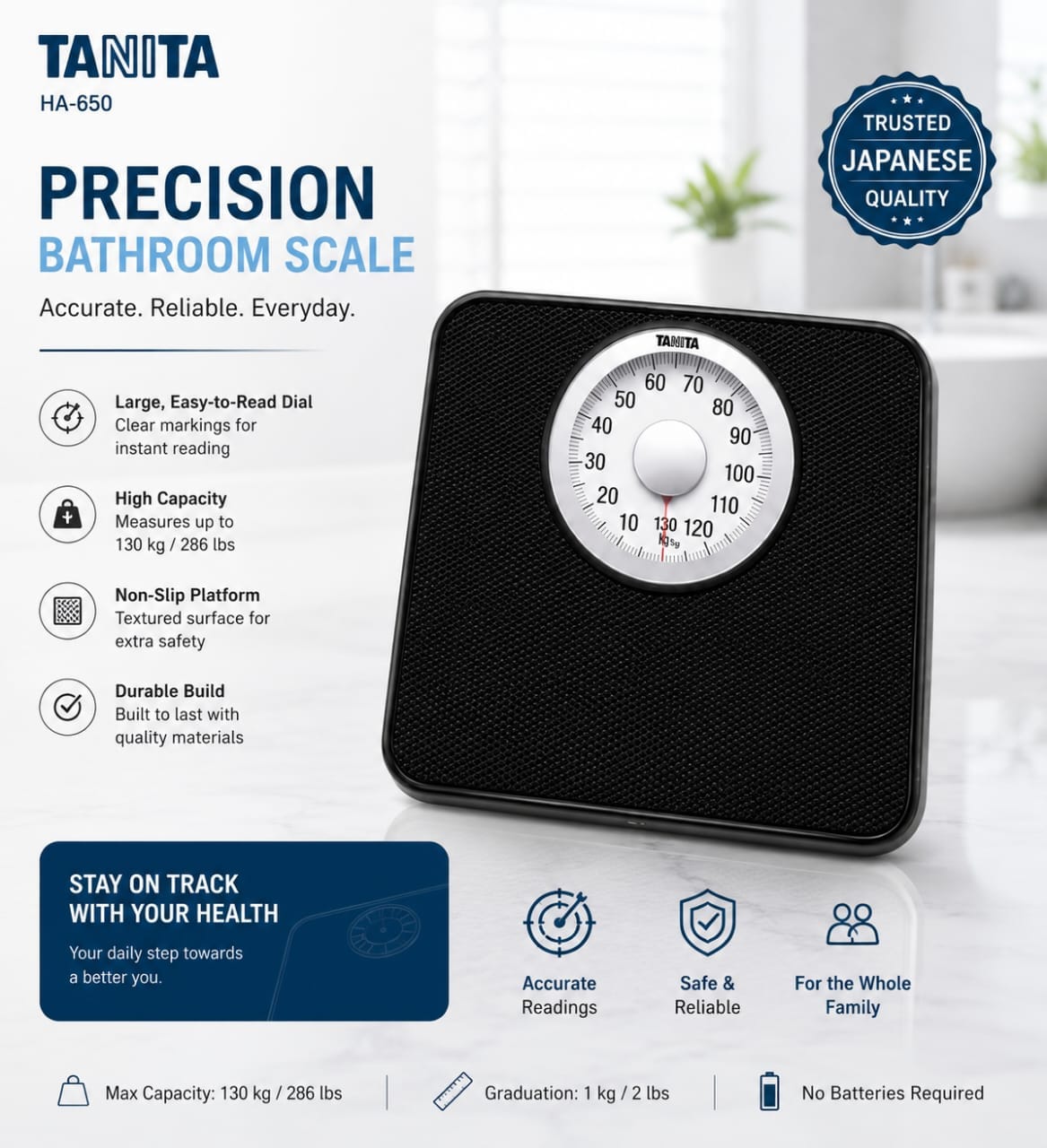Picture of TANITA PRECISION HA-650 Premium Analog Bathroom Weight Scale