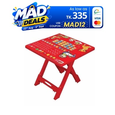Picture of Baby Folding Table Printed ABC Red