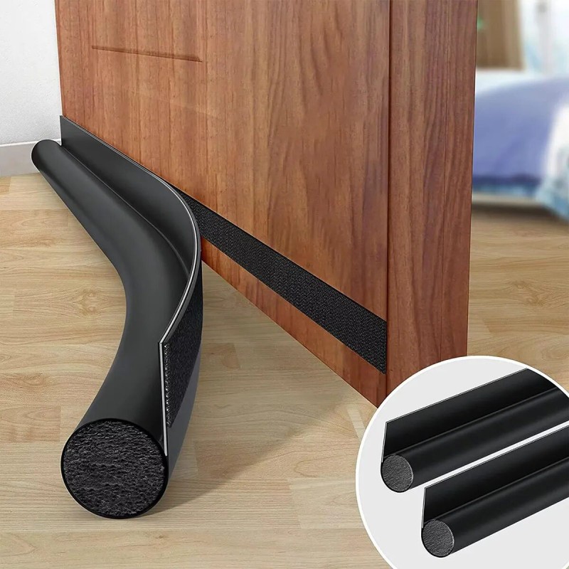 Picture of Elegant Polyurethane Door Draft Stopper 37" Door Seal Strip in Matte Black/Brown