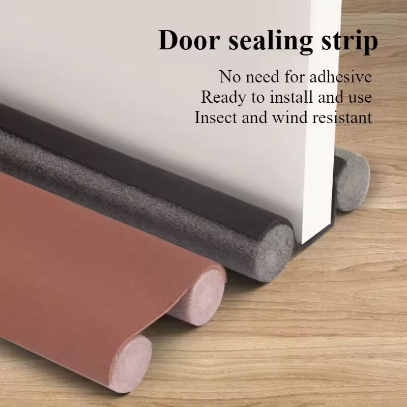 Picture of Elegant Polyurethane Door Draft Stopper 37" Door Seal Strip in Matte Black/Brown