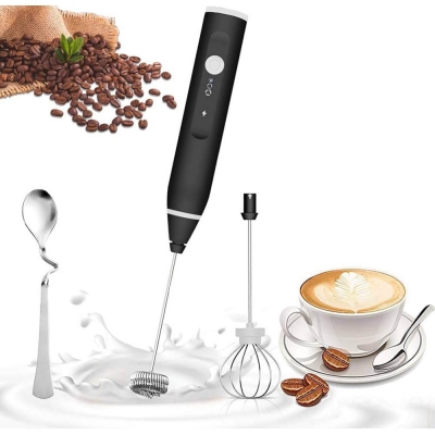 Picture of Electric Rechargeable Handheld Coffee Mixer - Perfectly Blend Your Brews With Ease - Black