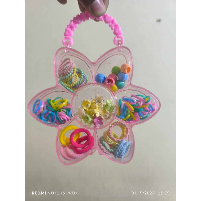 Picture of Band & Hair Clip Gift Combo Box for Girls - Multicolor