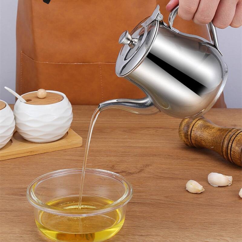 Picture of Stainless Steel Oil Bottle with Large Capacity – Oil Pot, Soy Sauce, Vinegar, and Coffee Container - Multicolor