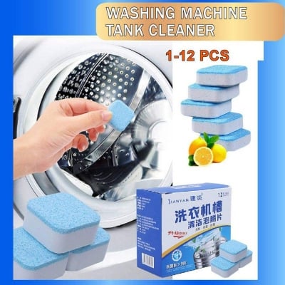 Picture of 1box Washing Machine Cleaner - 12 Pcs Washing Machine Cleaning Washer Cleaning Detergent Effervescent Tablet Washing Machine Slot Cleaning Tablet (12pcs) - Multicolor