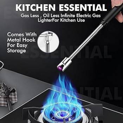 Picture of 360° Kitchen Lighter USB Rechargeable Portable Electronic Lighter Safety Lock Eco-friendly For Candles Gas Stoves 265mm