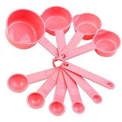 Picture of 8Pcs set Measuring Spoons Plastic Measure Spoon Useful Sugar Cake Baking Spoon Kitchen Baking Measuring Tools - Multicolor