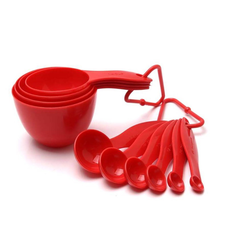 Picture of 8Pcs set Measuring Spoons Plastic Measure Spoon Useful Sugar Cake Baking Spoon Kitchen Baking Measuring Tools - Multicolor
