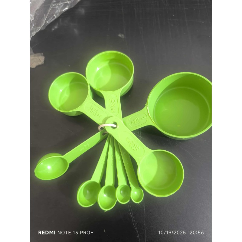 Picture of 8Pcs set Measuring Spoons Plastic Measure Spoon Useful Sugar Cake Baking Spoon Kitchen Baking Measuring Tools - Multicolor