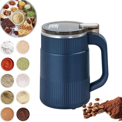 Picture of Household Small Powder Grinding Machine, Electric Mini Spice Grinder Add 5 Blades, 304 Stainless Steel Grinding Fine Powder for All Kinds of Grains, Condiments, Coffee Beans (Blue) By Win Accessories - Multicolor