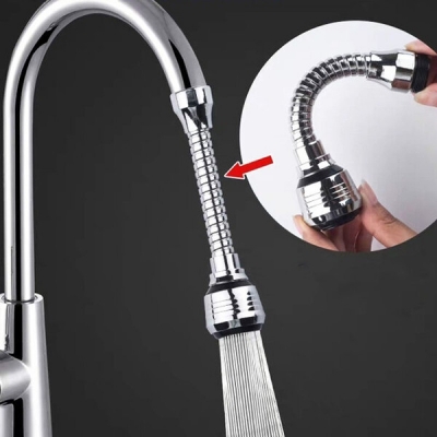 Picture of Rotate Faucet Extender Kitchen Faucet Extension Tubes, Water Saving Faucet Aerator Nozzle Filter Adapter, Stainless Steel Sink Sprayer Attachment for Home Bathroom Kitchen - Multicolor