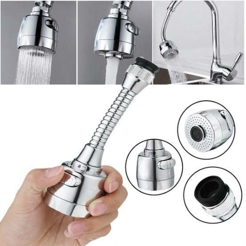 Picture of Rotate Faucet Extender Kitchen Faucet Extension Tubes, Water Saving Faucet Aerator Nozzle Filter Adapter, Stainless Steel Sink Sprayer Attachment for Home Bathroom Kitchen - Multicolor