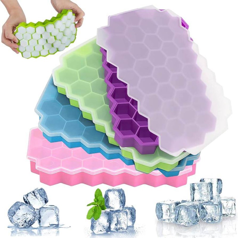 Picture of Silicone Ice Cube Tray 37 Cavity Ice-Making Box-Premium Ice Maker molds - Multicolor