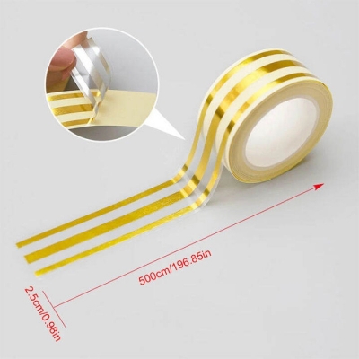 Picture of 1 Roll New 5M Self-Adhesive Tile Stickers Tape Floor Waterproof Wall Gap Sealing Strip Tile Beauty Seam Sticker Home Decoration - Gold
