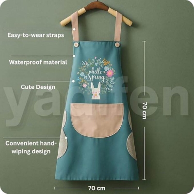 Picture of CHAMELI Kitchen Apron for Women with Big Front Pocket Hand-Wiping Waterproof Apron for Kitchen Unique Design Kitchen Accessories items for Home Cooking - Multicolor