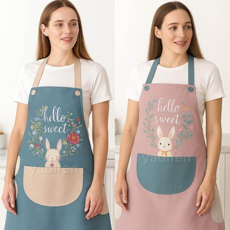 Picture of CHAMELI Kitchen Apron for Women with Big Front Pocket Hand-Wiping Waterproof Apron for Kitchen Unique Design Kitchen Accessories items for Home Cooking - Multicolor