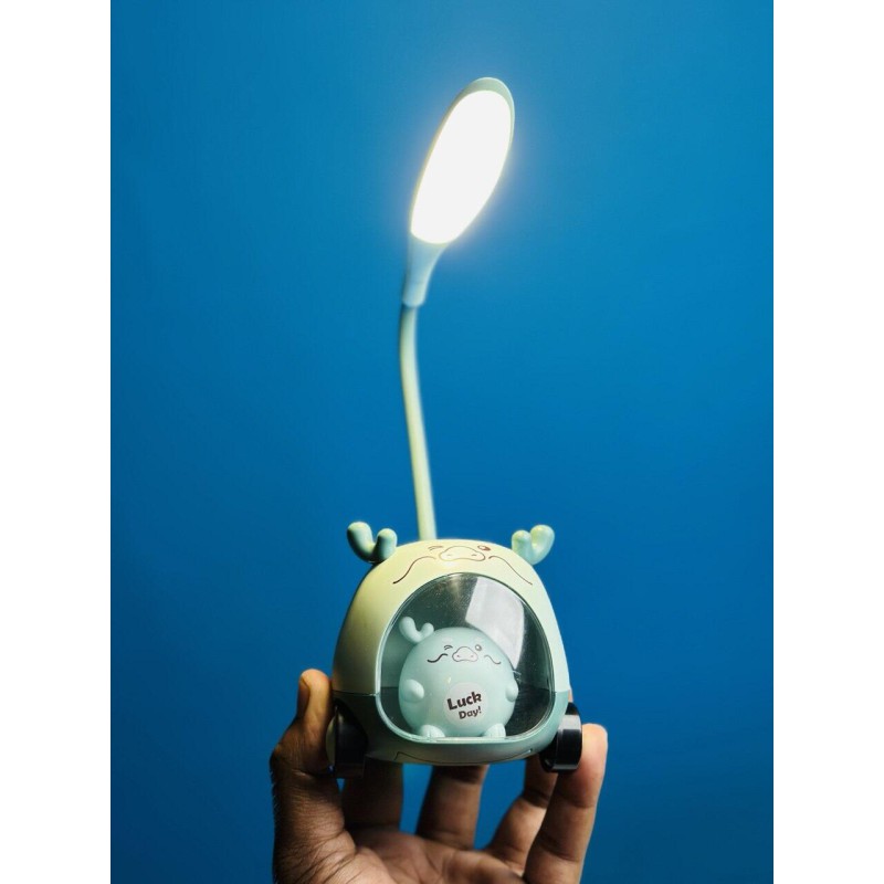 Picture of Small Night Light Eye Protection Charging Reading Book with Power Girl Student Dormitory Study Bedside Cartoon Child Desk Lamp - Multicolor