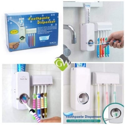 Picture of Automatic Toothpaste Dispenser with Toothbrush Holder – Smart Brush Organizer - Multicolor