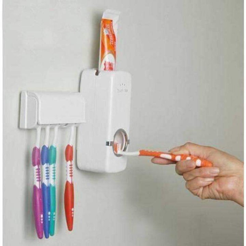 Picture of Automatic Toothpaste Dispenser with Toothbrush Holder – Smart Brush Organizer - Multicolor