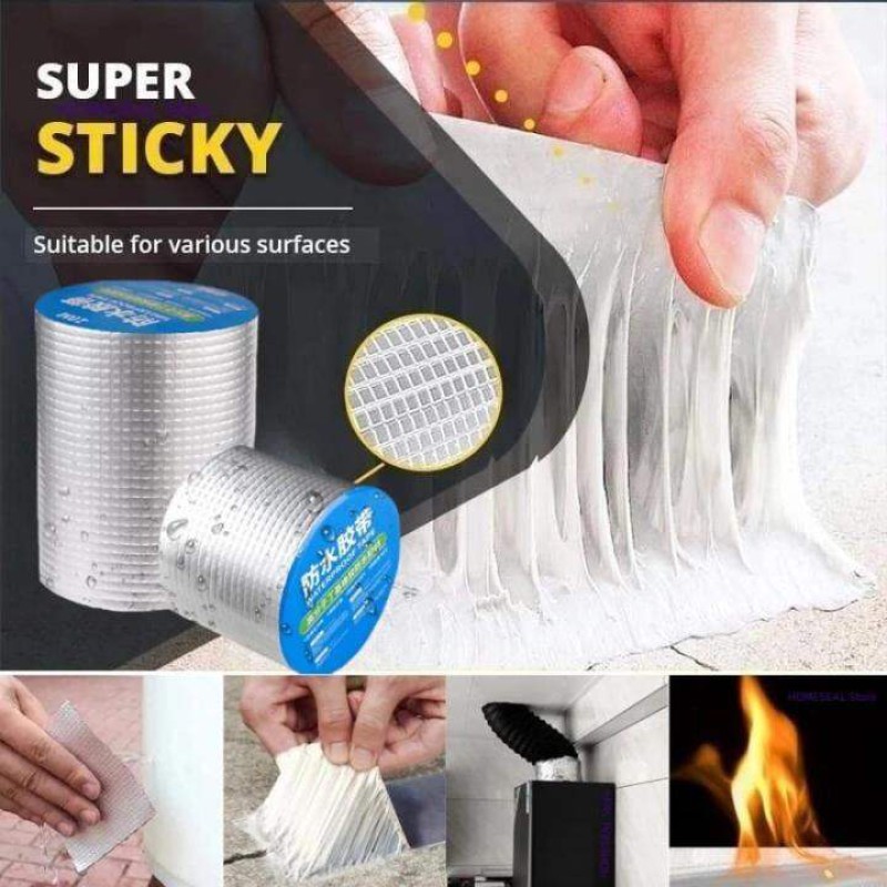 Picture of Strong Anti Leakage Waterproof Tape 3 Mitar Aluminum Foil Patch Tape Crack Adhesive Repair Seal Sealant Butyl Sealing Tape Stop Leak - Multicolor