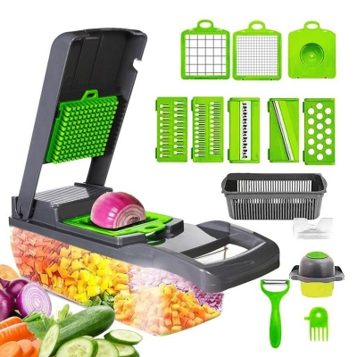 Picture of 14 in 1 Vegetable Chopper Multi-Function Kitchen Vegetables Cutter - Multicolor