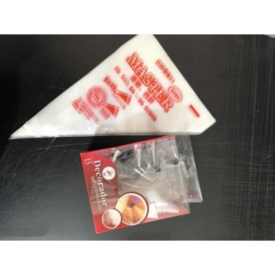 Picture of Combo Pack100 Pieces Plastic Disposable , 12 Pcs Cake Nogel Piping Bags Cake Cream Decorating - Multicolor
